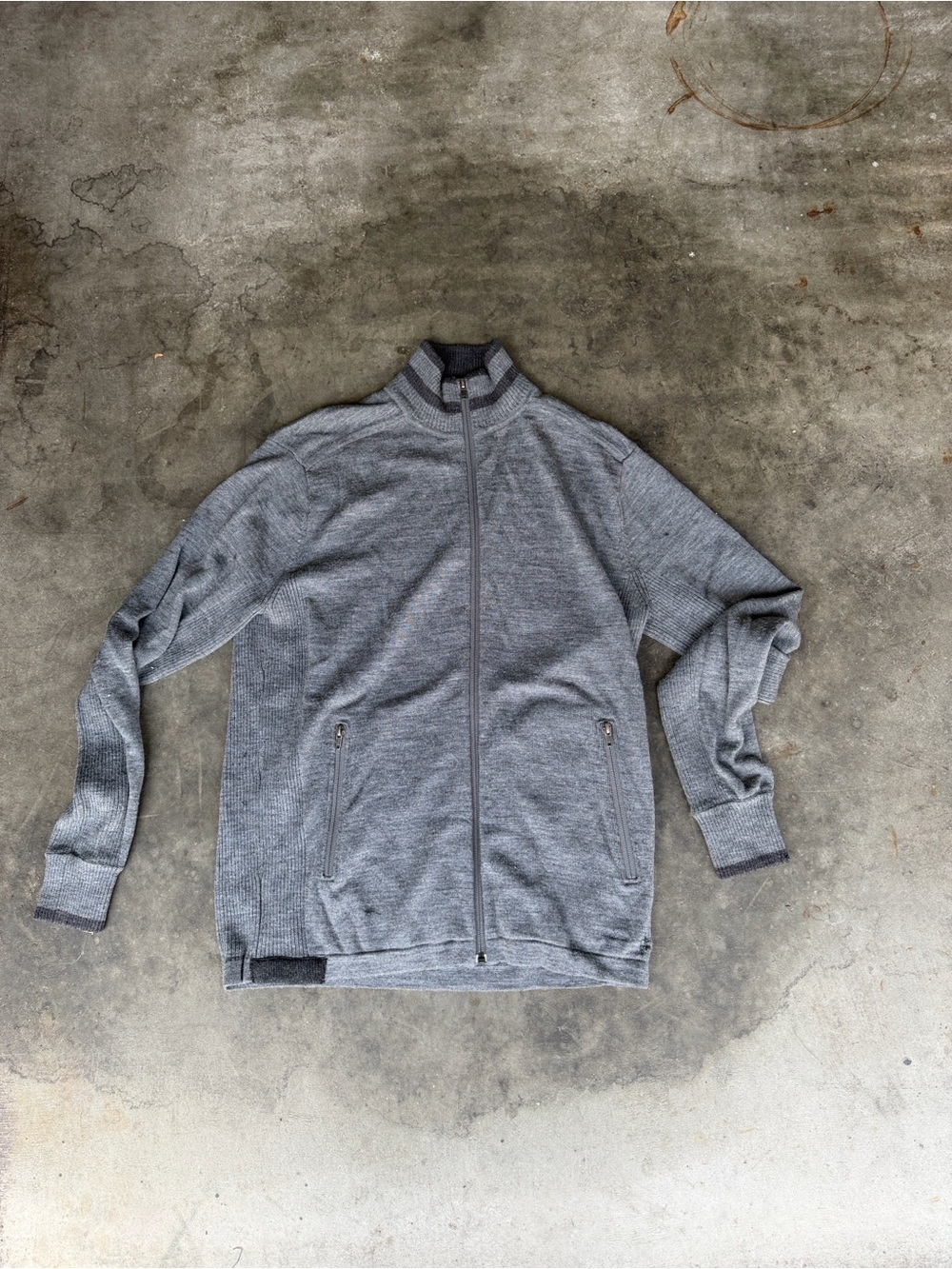 Patagonia Mens Gray Merino Wool Full-Zip Long Sleeve Cardigan Sweater Size L